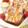 Brioche French toast with serving suggestions