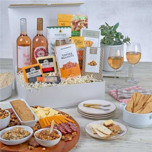 White Wine and Cheese Gift Box SendaMeal.com