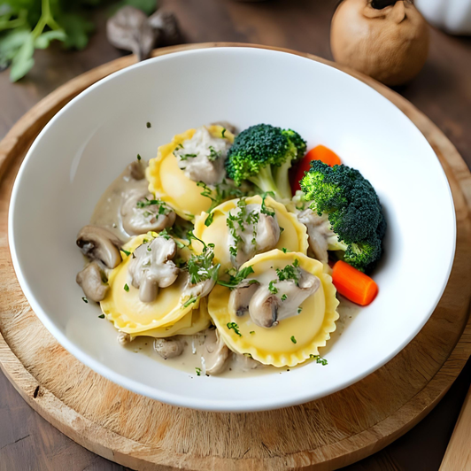 Wild Mushroom Marsala Ravioli View All Meals SendaMeal.com 12.95