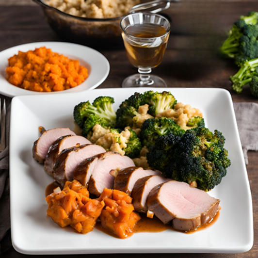 Apple Roasted Pork Tenderloin Dinner | Diabetic Diabetic SendaMeal.com