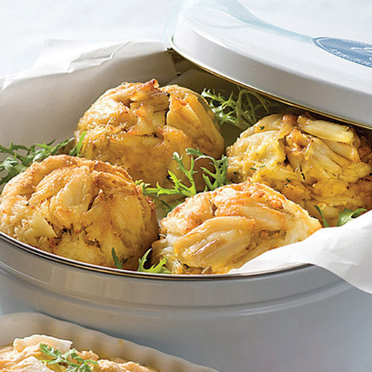 This Crab Cake Gift Tin starts with our award-winning Perfect Crab Cakes in a 3 oz. size