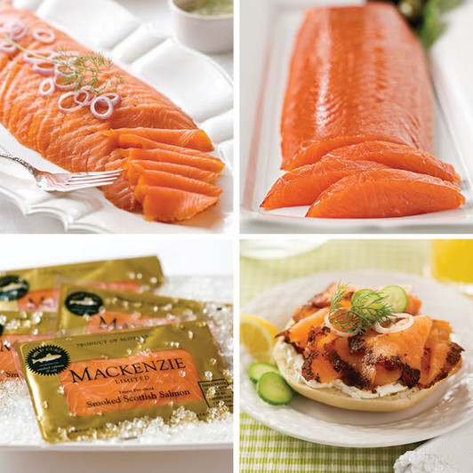 Smoked Salmon Lovers Sampler with four smoked-salmon styles
