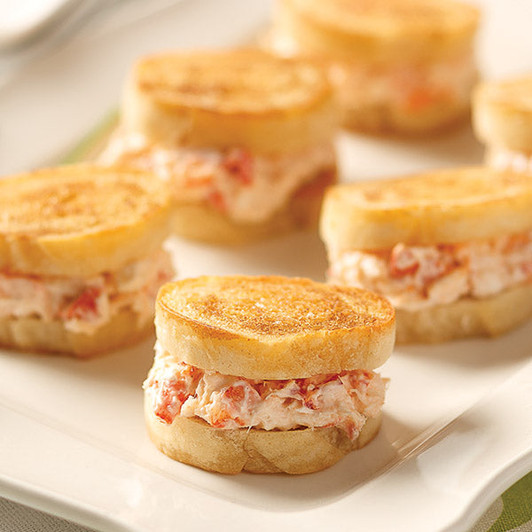 Mini Lobster Grilled Cheese sandwiches on baguette