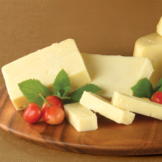 Aged Vermont Cheddar arranged for serving