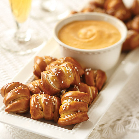Soft pretzel bites with beer cheese dip