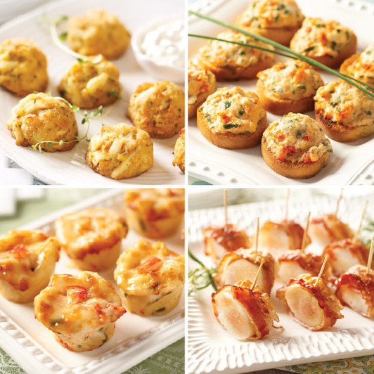 Seafood Lovers Appetizer Sampler arranged for serving