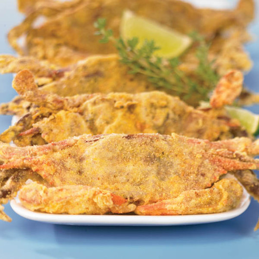 Maryland Soft Shell Crabs arranged for serving