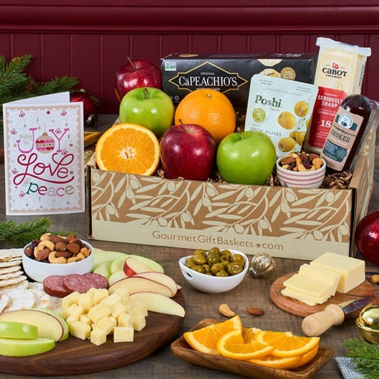 Holiday Fresh Fruit and Snack Gift Box