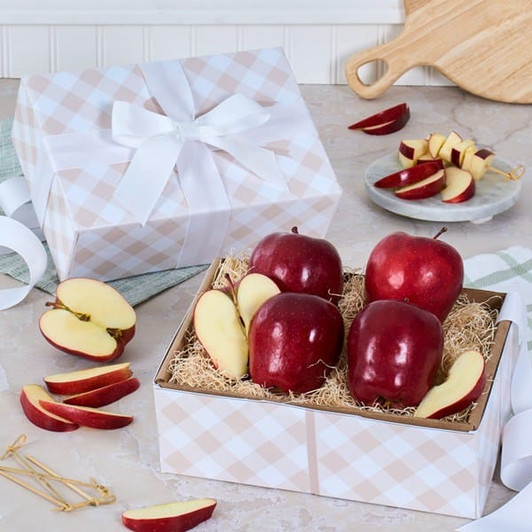 Happy Holidays Red Apples Fruit Gift Box