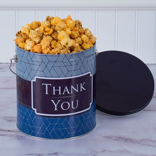 Thank You Cheddar and Caramel Mix Popcorn Tin