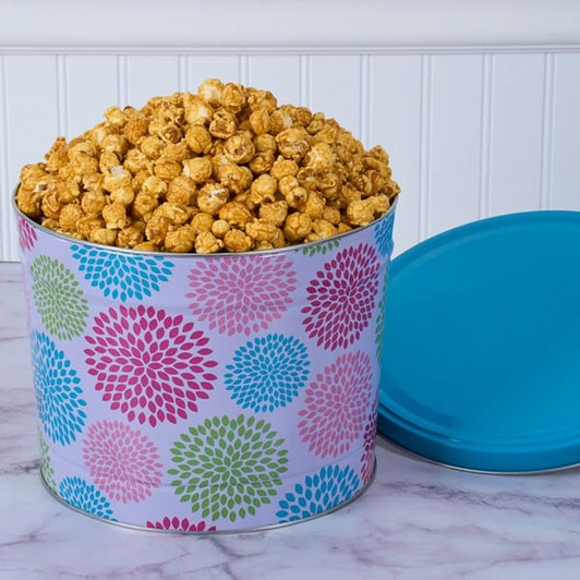 Jubilee Floral Caramel Popcorn Tin - 2 Gallon