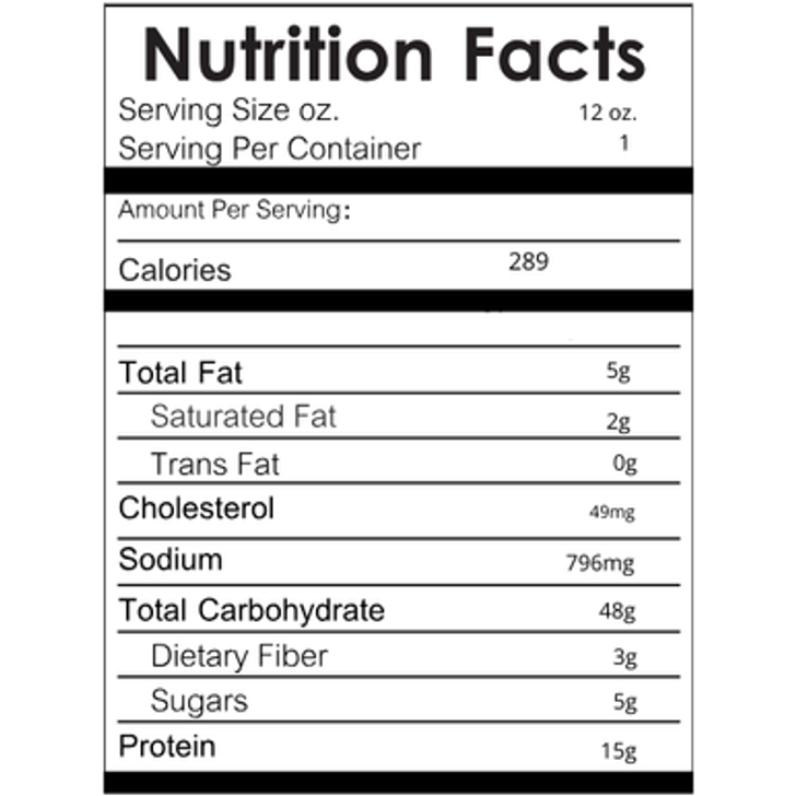 Braised Beef Ravioli Nutrition Facts