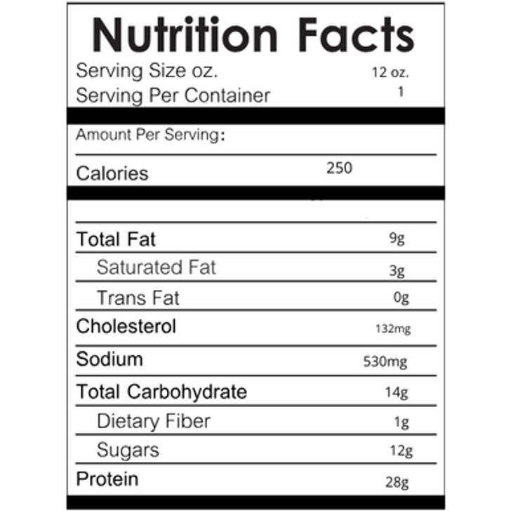 BBQ Chicken Thigh Nutritional Facts