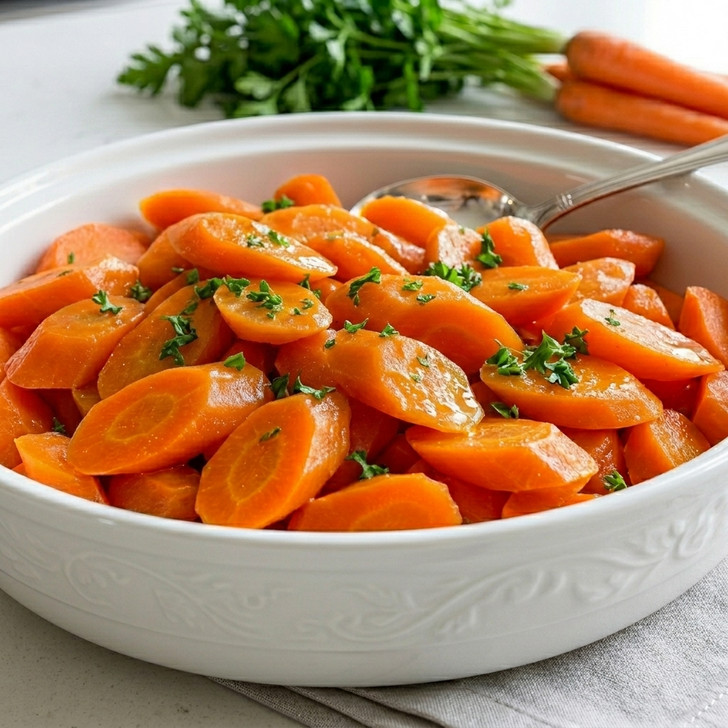 Buttered carrots side dish included with Chicken Pot Pie Family Dinner