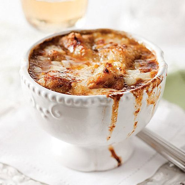 French Onion (10 oz.): our best-selling bistro classic, full of sweet onions and rich, savory broth