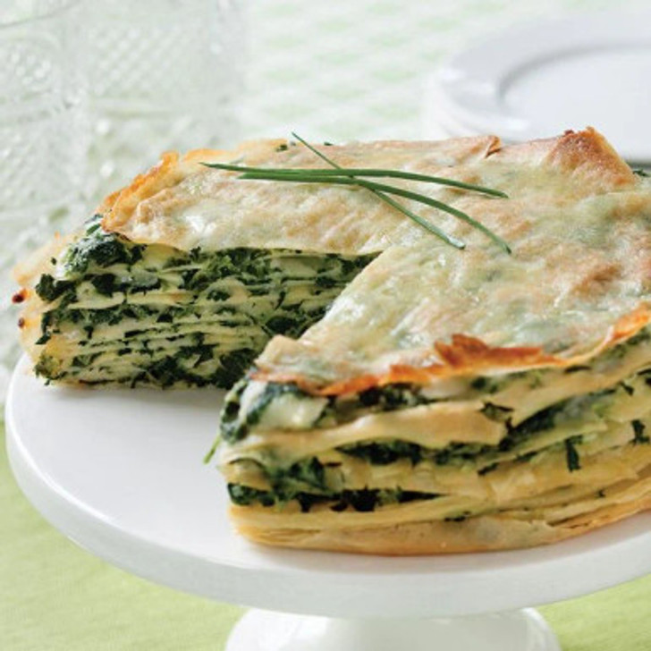 Spinach Gruyère Crêpe Gâteau View All Meals SendaMeal.com 86.95