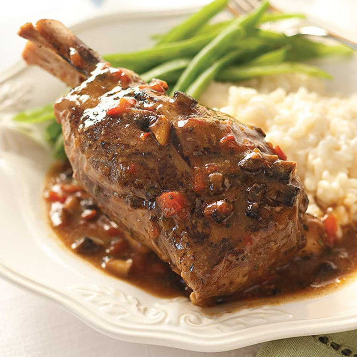Braised Lamb Shanks In Portobello Sauce