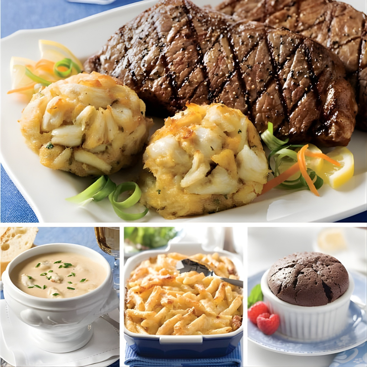 Steak and Crab Cake Dinner for Two