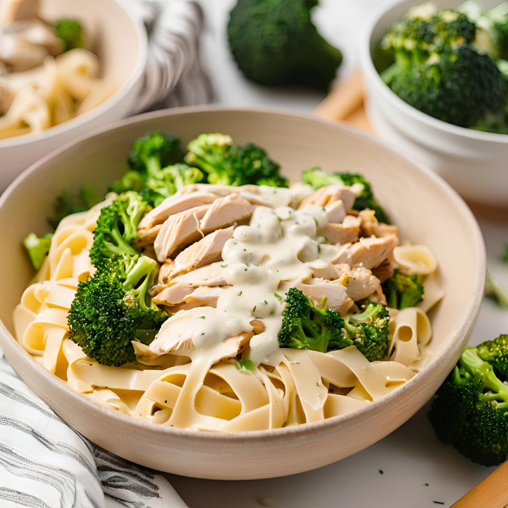 Chicken and Broccoli Fettuccine Alfredo 108