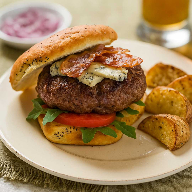 Dry-aged burgers from the SendaMeal.com Happy Birthday Celebration Bundle