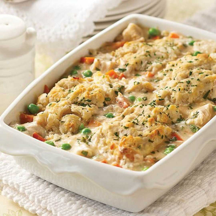 Chicken and dumplings casserole from the SendaMeal.com Get Well Meal Gift Bundle