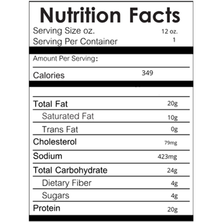 Vegetable Lasagna Nutrition Facts
