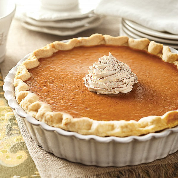 1 - Pumpkin Pie (9"): This traditional pumpkin pie captures the essence of the season with rich, velvety pumpkin filling kissed with spice and a flaky, buttery pie crust. The flavor is both smooth and sweet, making it an ideal dessert for the fall and winter holidays.