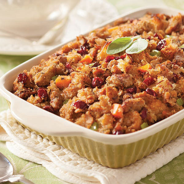 Each Cranberry and Sausage Stuffing casserole is 32 oz. and serves 6-8.