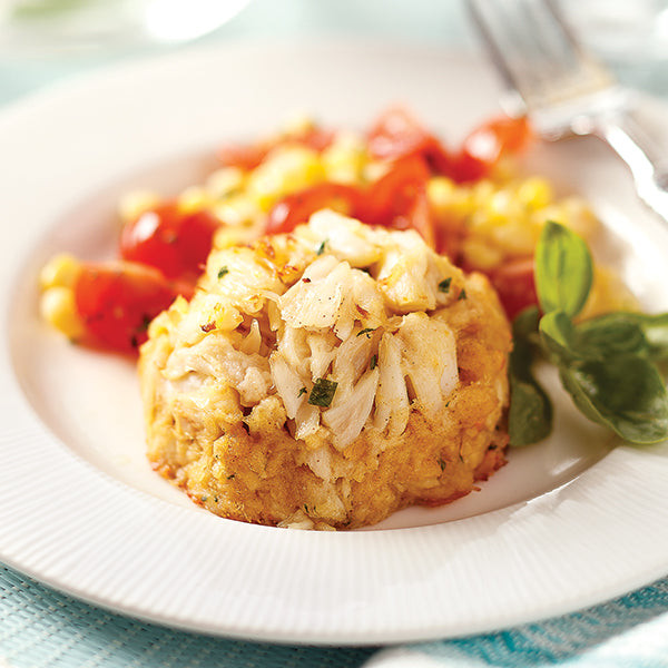 Perfect Crab Cakes served with a golden top