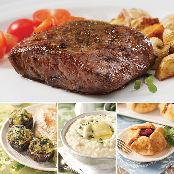 Marinated Flat Iron Steak Dinner for Four