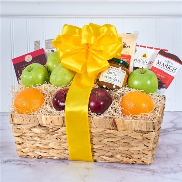 Fruit, Gourmet Cheese & Cracker Basket Same Day Shipment - Classic