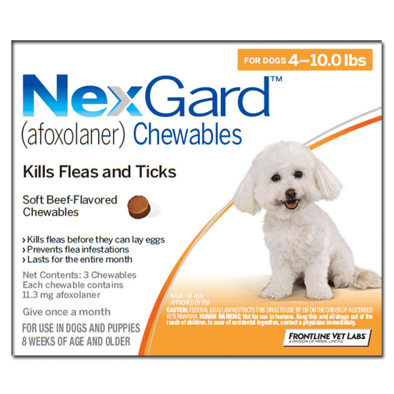 Nexgard Chews for very small (Toy) dogs 2-4kg (4-10lbs), 6 PACK