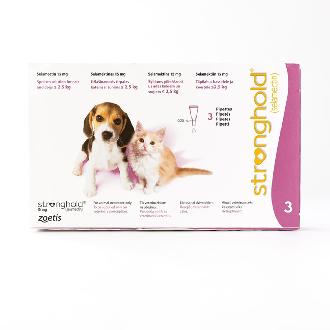 Stronghold For Cats & Dogs under 2.5kg (5lbs) Pink, 3 Pack