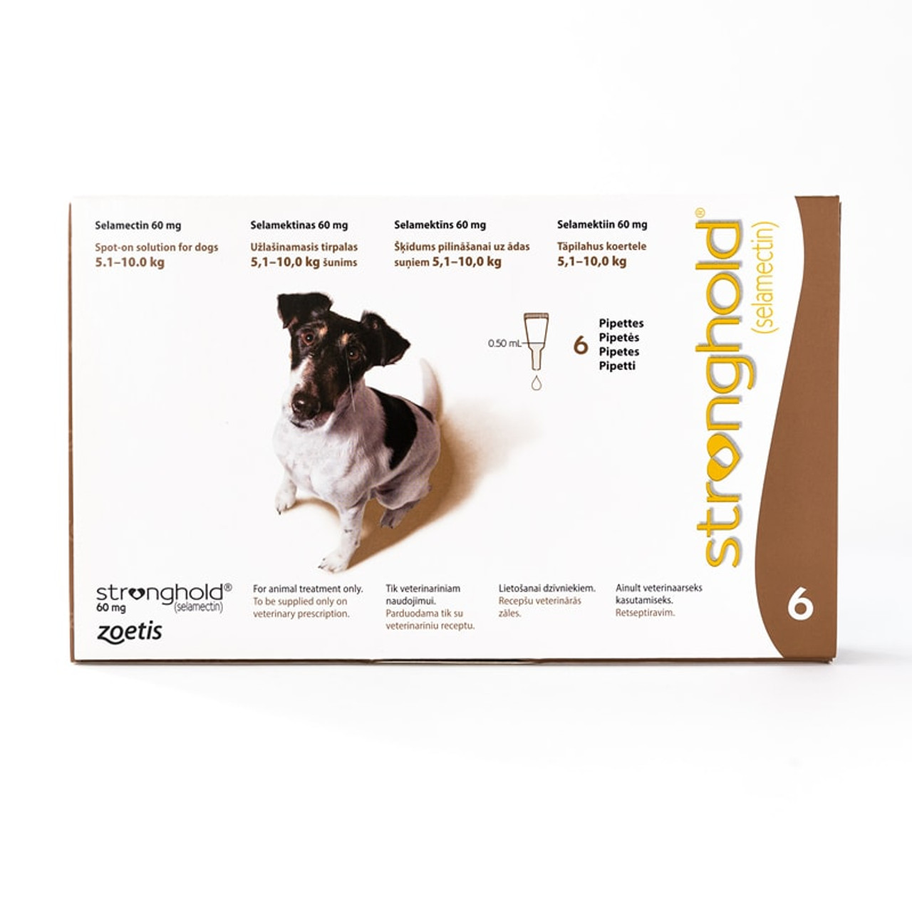 Stronghold for Dogs 5.1-10kg (11-22lbs) Brown, 6 Pack