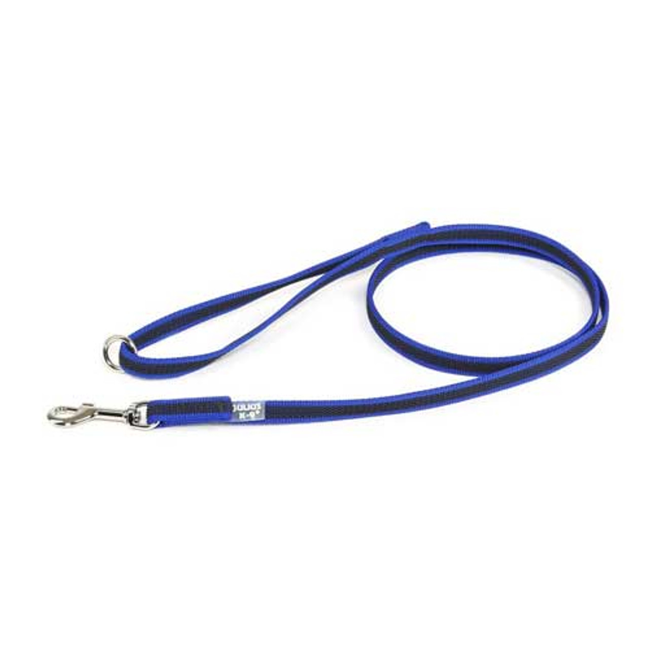 Julius-K9 Color & Grey Super-Grip Leash Blue-Grey Width (1/2" / 14mm) Lenght (4ft / 1.2 m) With Handle, Max for 66lb/30 kg Dog