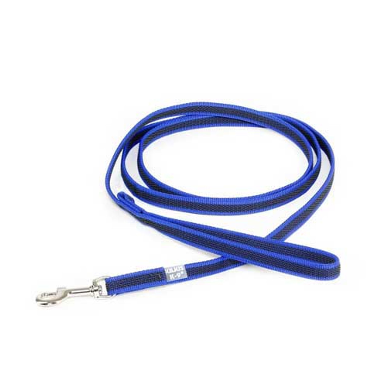 Julius-K9 Color & Grey Super-Grip Leash Blue-Grey Width (1/2" / 14mm) Lenght (6.5ft / 2 m) With Handle, Max for 66lb/30 kg Dog