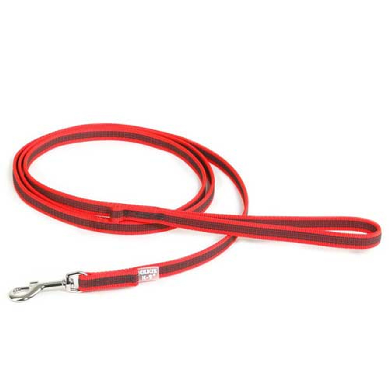 Julius-K9 Color & Grey Super-Grip Leash Red-Grey Width (1/2" / 14mm) Length (7ft / 2.2 m) Max for 66lb/30 kg Dog