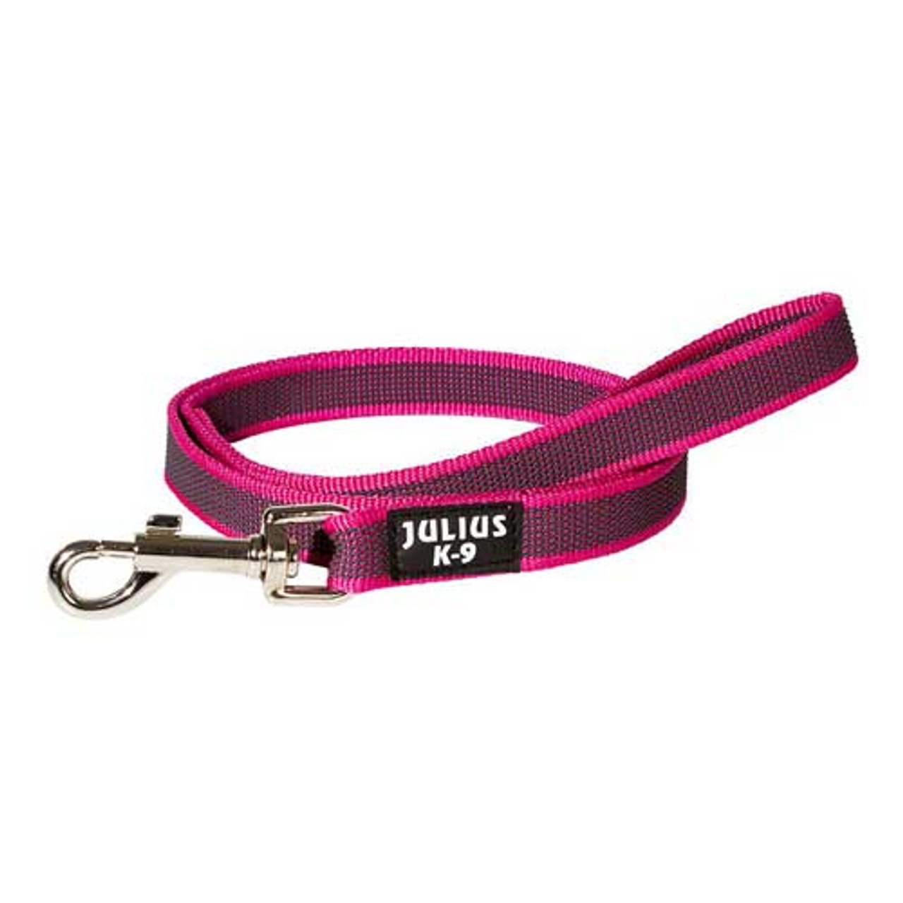Julius-K9 Color & Grey Super-Grip Leash Pink-Grey Width (0.7"/ 20mm) Length (3ft / 1 m) With Handle, Max for 110lb/ 50 kg Dog