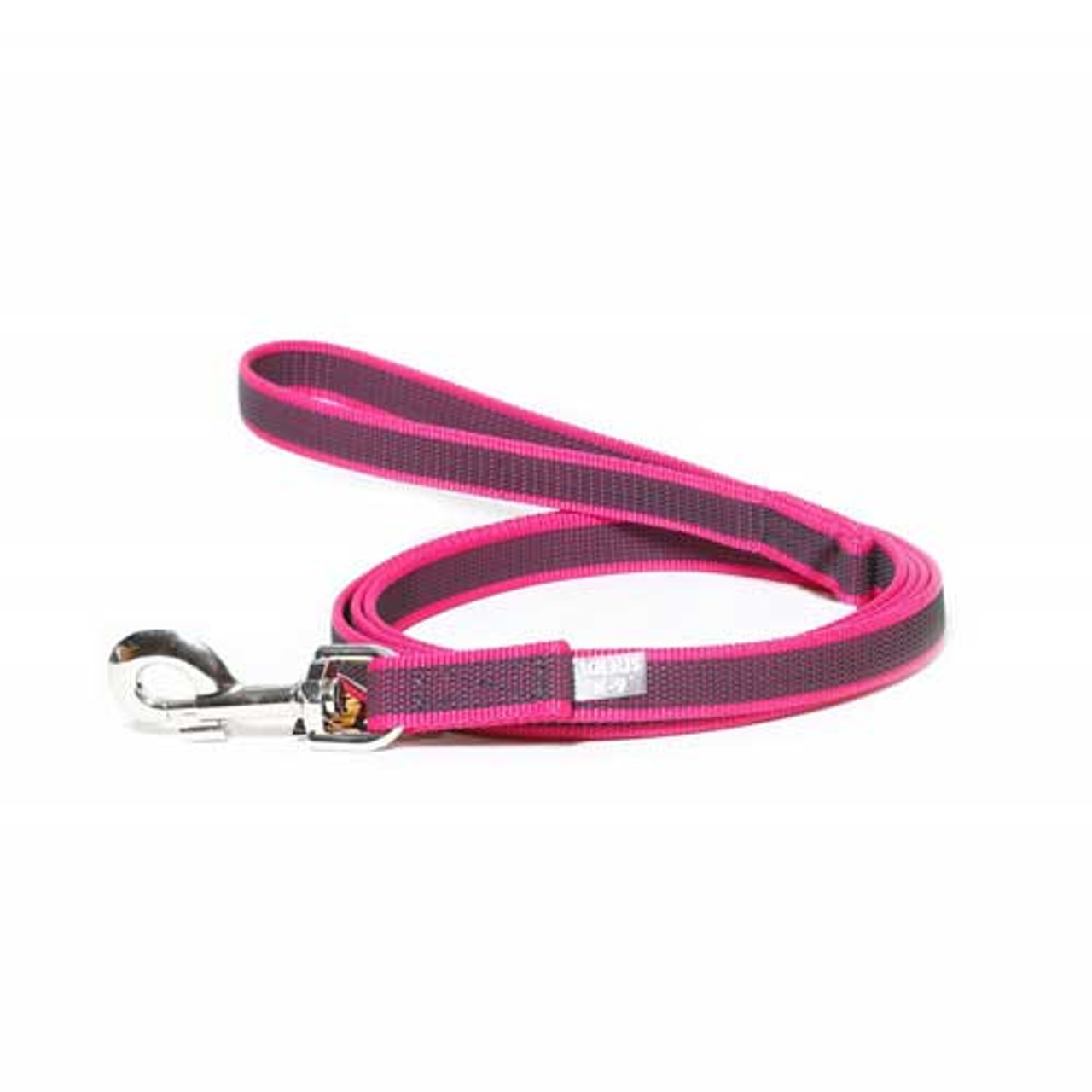 Julius-K9 Color & Grey Super-Grip Leash Pink-Grey Width (0.7"/ 20mm) Length (6.5ft / 2 m) With Handle, Max for 110lb/ 50 kg Dog