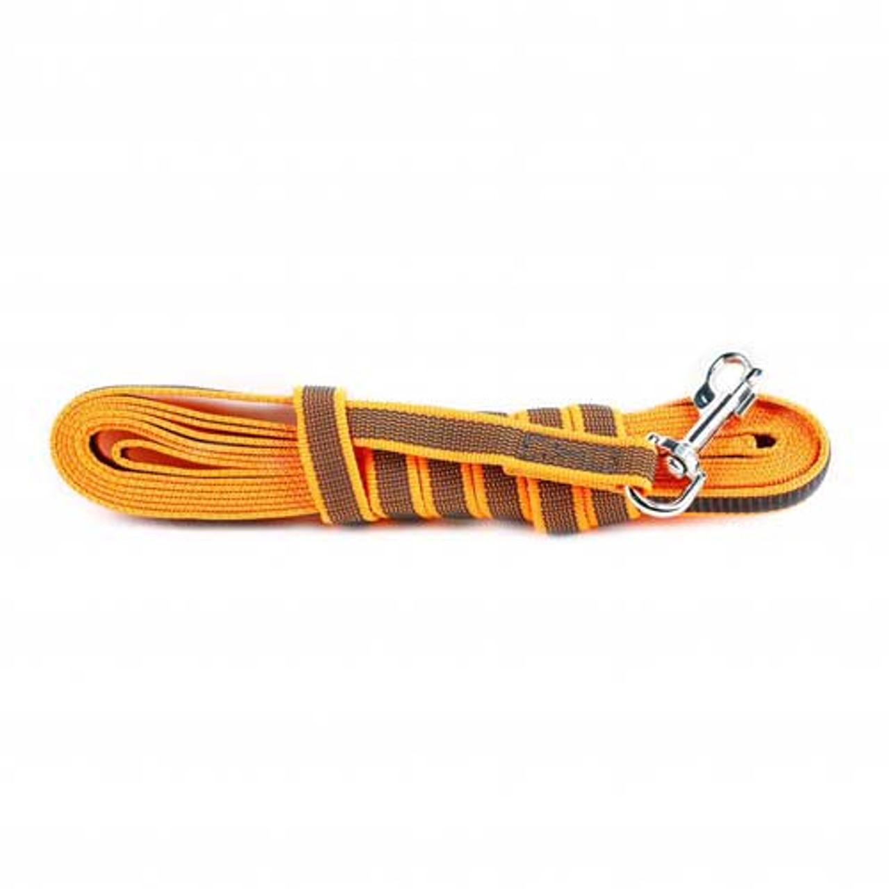 Julius-K9 Color & Grey Super-Grip Leash Orange-Grey Width (0.7"/ 20mm) Length (10ft / 3 m) With Handle, Max for 110lb/ 50 kg Dog