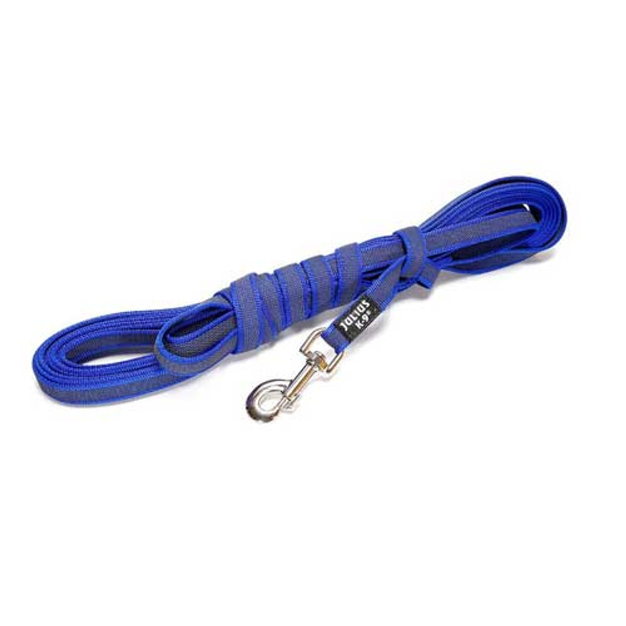 Julius-K9 Color & Grey Super-Grip Leash Blue-Grey Width (0.7" / 20mm) Length (16ft / 5 m) With Handle, Max for 110lb/ 50 kg Dog