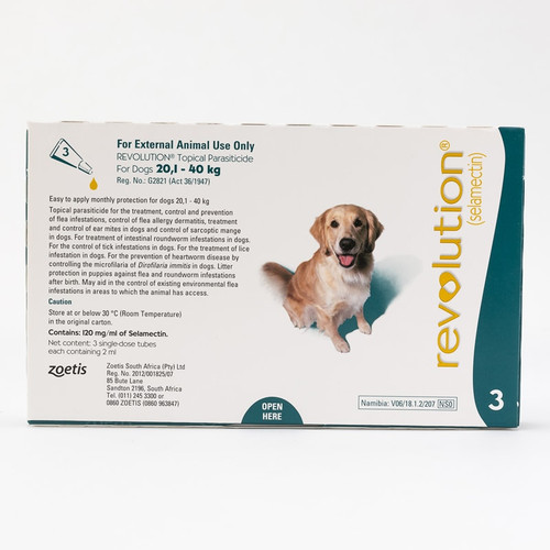 Revolution (Teal) for Dogs 20.1-40kg(40.1-85lbs), 3 Pack