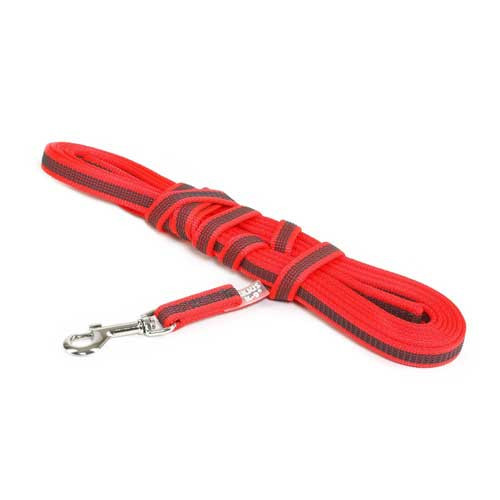 Julius-K9 Color & Grey Super-Grip Leash Red-Grey Width (1/2" / 14mm) Length (16ft / 5 m) With Handle, Max for 66lb/30 kg Dog