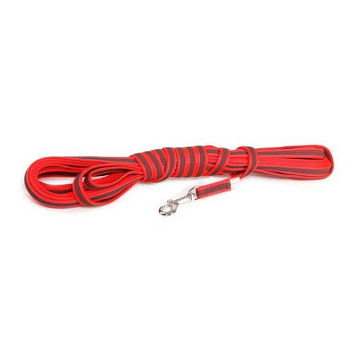 Julius-K9 Color & Grey Super-Grip Leash Red-Grey Width (1/2" / 14mm) Length (33ft / 10 m)  With Handle, Max for 66lb/30 kg Dog