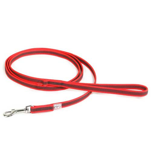 Julius-K9 Color & Grey Super-Grip Leash Red-Grey Width (1/2" / 14mm) Length (7ft / 2.2 m) Max for 66lb/30 kg Dog