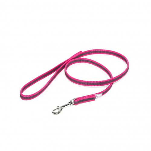 Julius-K9 Color & Grey Super-Grip Leash Pink-Grey Width (1/2" / 14mm) Lenght (3ft/ 1 m) With Handle, Max for 66lb/30 kg Dog