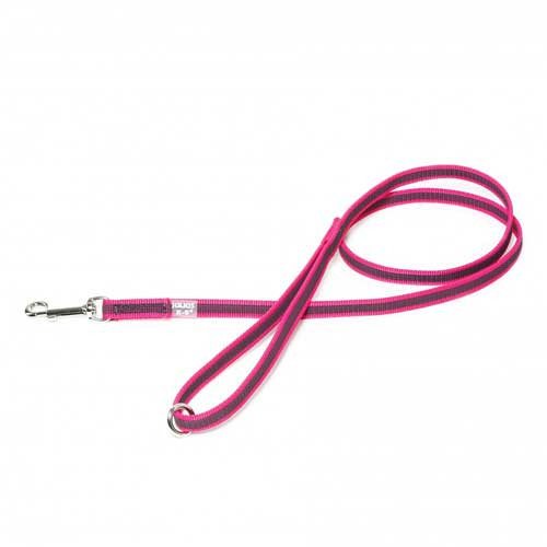 Julius-K9 Color & Grey Super-Grip Leash Pink-Grey Width (1/2" / 14mm) Lenght (4ft / 1.2 m) With Handle and O ring, Max for 66lb/30 kg Dog