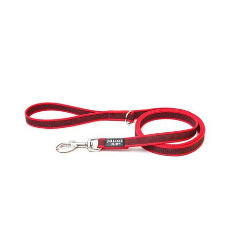 Julius-K9 Color & Grey Super-Grip Leash Red-Grey