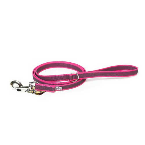 Julius-K9 Color & Grey Super-Grip Leash Pink-Grey-1640929306