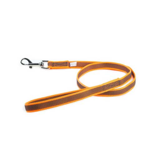 Julius-K9 Color & Grey Super-Grip Leash Orange-Grey Width (0.7"/ 20mm) Length (3ft / 1 m) With Handle, Max for 110lb/ 50 kg Dog